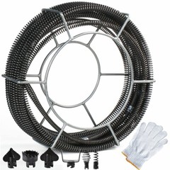 60 Ft Drain Auger Plumbing Snake Clog Cable 5/8 In.Sewer Pipe Cleaner Durable
