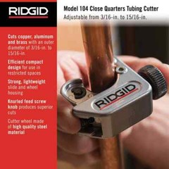 Pipe Tubing Cutter Multi-Material 3/16 in. to 15/16 inch Lightweight Metal Small