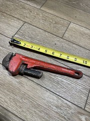 Vintage Great Neck 10&rdquo; Pipe Tool Monkey Wrench PW10 Forged Steel Heavy Duty