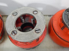 Ridgid Ratchet 12-R Pipe Threader Die Head lot 3/4&Prime;, 1 & 2&Prime;, 2&prime; Bar