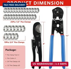 Pex Crimping Tool Kit Cinch and Remove Dual-Function Pex Crimp Tool 3/8&Prime; to 1&Prime; P