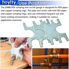 23080 PEX Crimp Tool Go/No-Go Gauge, Compatible with SharkBite 3/8 Inch Plumbing