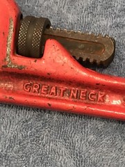 Vintage Great Neck 10&rdquo; Pipe Tool Monkey Wrench PW10 Forged Steel Heavy Duty