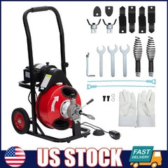 Drain Cleaner Machine, 100FT x 1/2 Inch Portable Electric Sewer Snake Auger 250W