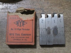 NOS NYE 4 Piece HSS Die Set 1&Prime; &ndash; 2&Prime; NPT 11-1/2 TPI For 51B Die Head USA