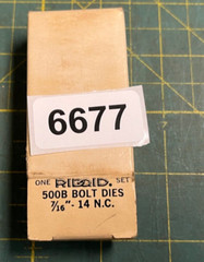 Unused Ridgid Pipe Threader Dies Set: 500B Bolt Dies 7/16&Prime;- 14 N.C (6677)