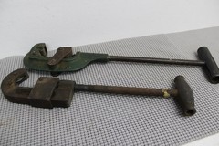 Set of 2 Vintage Estate Pipe Cutter Heavy Steel Plumbing Mechanical