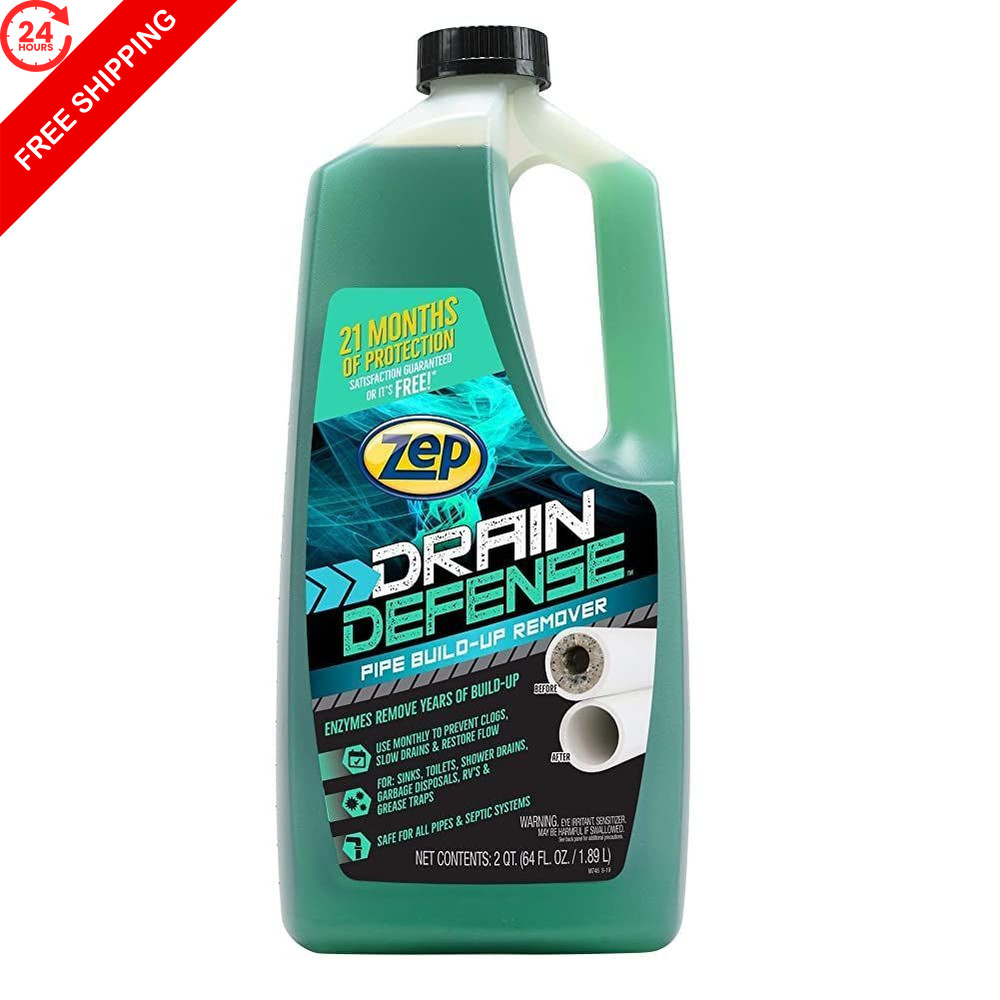 Zep Drain Defense Pipe Build-Up Remover &ndash; 64 64 Fl Oz (Pack of 1), No Color
