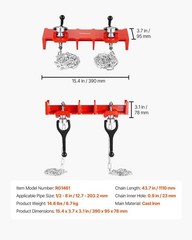 8&Prime; Range Cast Iron Pipe Vise with Dual Crank Handles and Chain Clamps