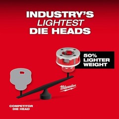 Milwaukee Tool 2870-22 M18 Fuel Compact Pipe Threader With One-Key Kit With 1/2