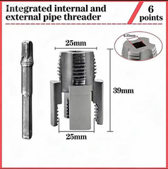 2-Pack Dual-Function Pipe Threading Tool &ndash; Internal & External Thread Cutter&hellip;