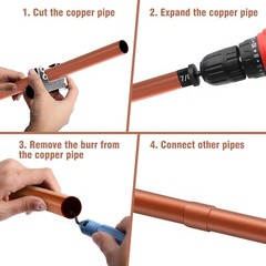 8PCS Copper Pipe Cutter Expander Drill Bit Tools Set Swaging HVAC Deburring US