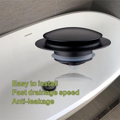 Bathtub Stopper,Tub Stopper Black,Universal Matte Black Pop Up