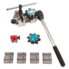 Wostore 45&deg;&37&deg; Brake Line Flaring Tool Kit, Single/Double/Bubble, 5 Dies