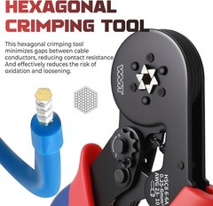 HSC8 6-6A Ratcheting Ferrule Crimper for 0.25-6mm&sup2;Cable End Sleeves | Wire Ferru