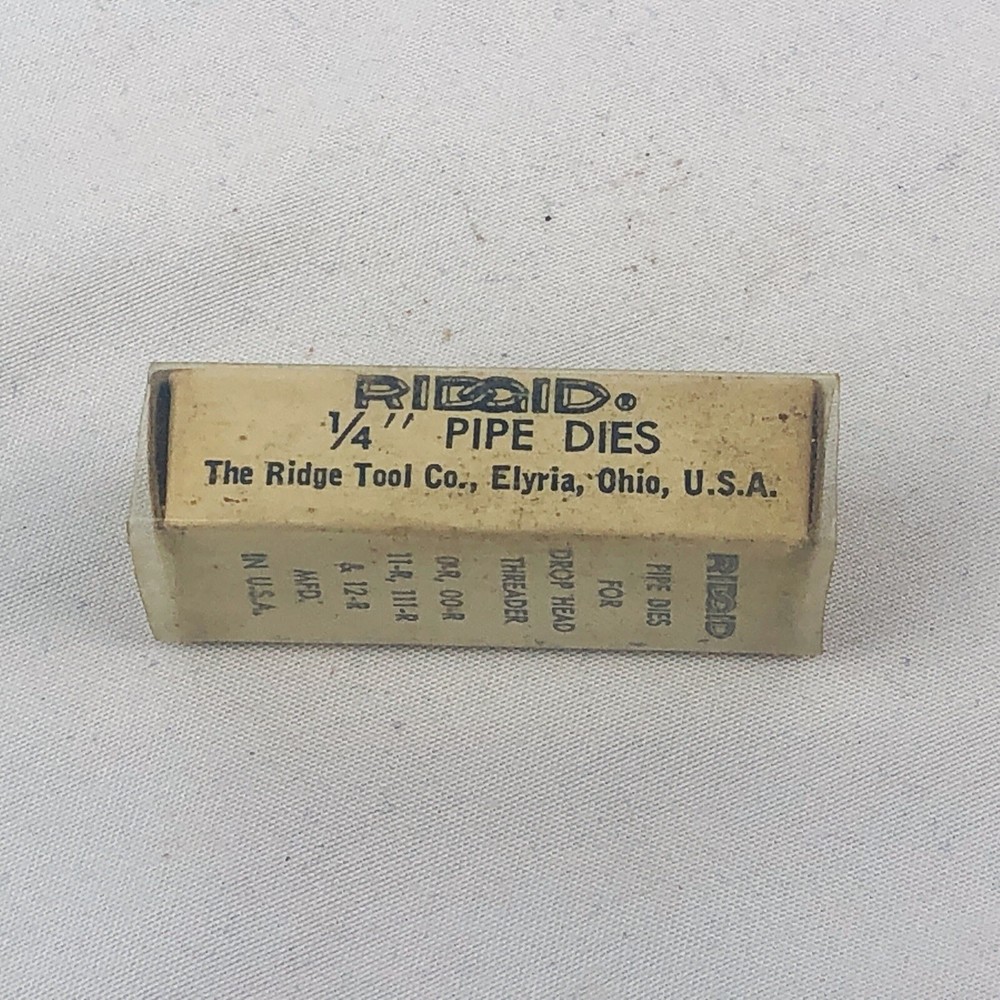Drop Head Pipe Dies Vintage 1/4&rdquo; Ridgid Made In USA Old New Stock NPT