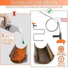 33 Feet Drain Snake Auger, Plumbing Hair Clog 33 Feet, 33
