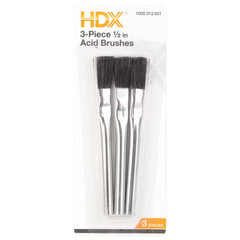 1/2 In. X 5 In. Horse Hair Bristle Acid Flux Brush (3-Pack)