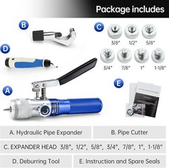 IBOSAD HVAC Hydraulic SWAGING tool kit for copper tubing Expanding 3/8 inch&hellip;