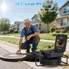 Sanyipace 10.1&Prime; Sewer Camera 165FT w/ Locator, Self-Leveling, Distance Counter