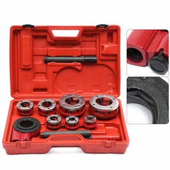 BSPT Pipe Threader 3/8&Prime; to 2&Prime; Dies Set Threading Tool Ratchet w/ Handle 7-Sizes