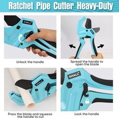 SHALL PVC Pipe Cutter, Cuts up to 2-1/2&rdquo;, Heavy-Duty Aluminum Ratchet Pipe Cu&hellip;