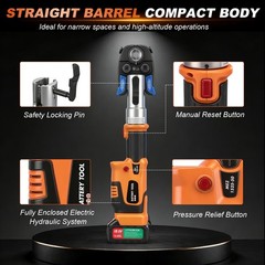 Pro Press Copper Pipe Crimping Tool Kit &ndash; 2x 5.0Ah Battery Powered &ndash; 1/2&Prime; 3/4&Prime; 1