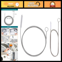 2-in-1 Drain Cleaning Kit &ndash; Flexible Stainless Steel Brush & Spring Auger, 240&Prime;