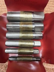 Vintage Ridgid 883 6 Piece Threaded Pipe Extractor Set W/ Case &ndash; Nice