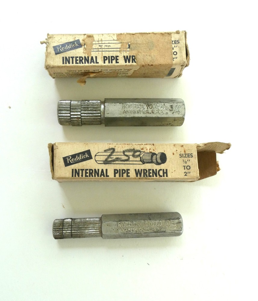 Roddick Tool Company 2-Piece 1/2&rdquo;, 3/4&rdquo;, Internal Pipe Wrenches Made In USA