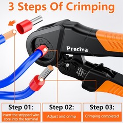 Preciva Ferrule Crimping Tool Kit with 1500PCS, Black Oxide and Orange