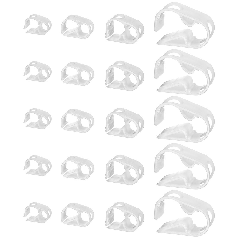 1-Pack 1/8-1/4 1/4-5/16 1/4-1/2 1/2-5/8 Inch Plastic Tubing Clamps [White]