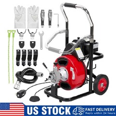 Drain Cleaner Machine, 75FT x 1/2 Inch Electric Sewer Snake Auger with Cutters