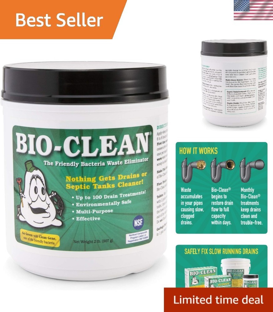 Multi-Purpose Drain Treatment &ndash; 2 lb Canister Removes Grease & Oil Safely