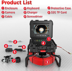 Professional Sewer Camera with 165ft Cable, 10&Prime; IPS Screen & 32GB Card