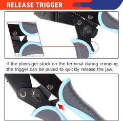 Ratcheting Wire Crimper for JST Molex TE Connectors &ndash; 24-10 AWG (0.25-6mm&sup2;)