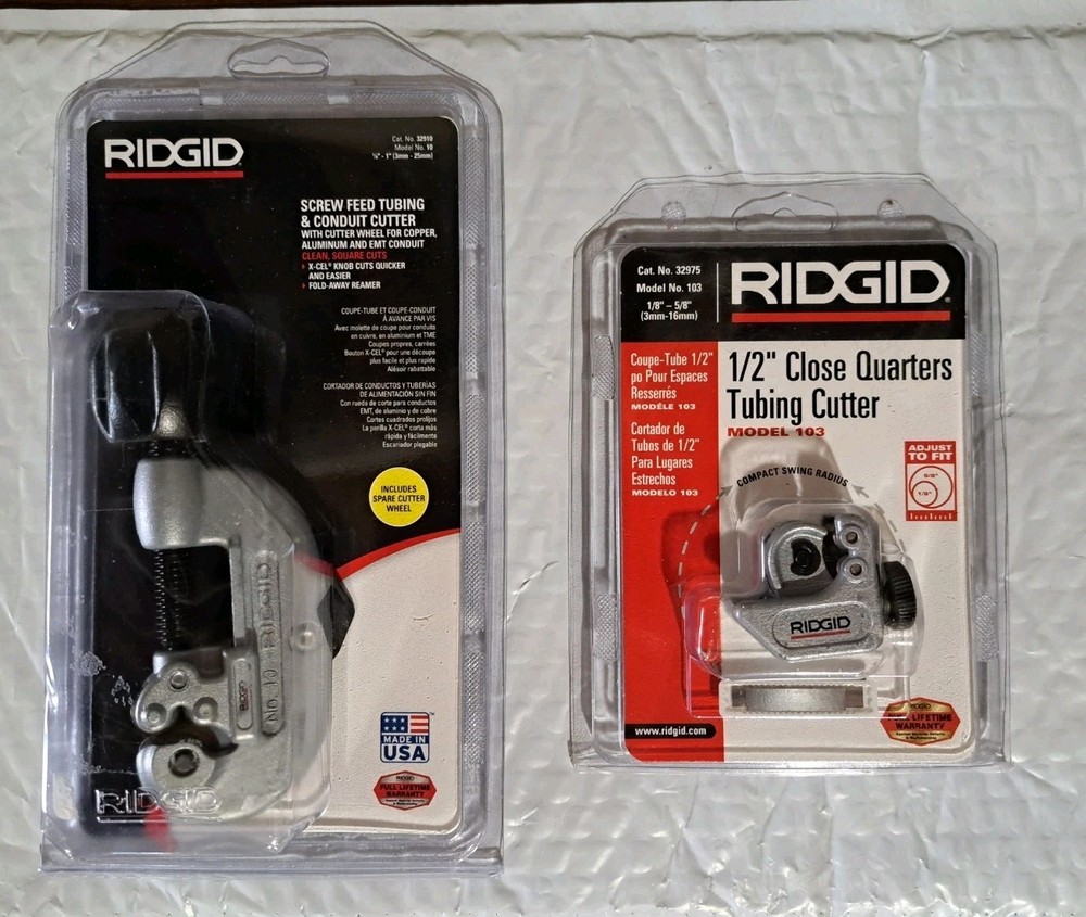 NEW Ridgid 32910 Tubing & Conduit Cutter Model 10 & Ridgid 32975 Model No. 103