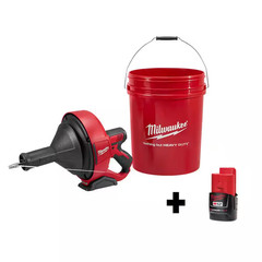 M12 12V Lithium-Ion Cordless Auger Snake Drain Cleaning Kit M12 with 2.0Ah Batte