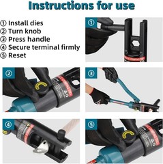 8T Hydraulic Crimping Tool YQK-120, Wire Crimper for 10-120mm&sup2; Battery Cable Ter