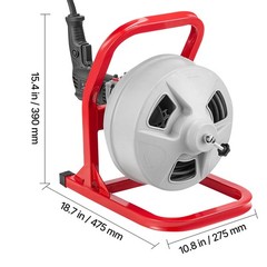 Uimoso Drain Cleaning Machine 50FT x5/16&Prime; Manual Feed with 228RPM Electric Motor