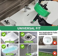 Drain Snake 50 Ft, Plumbing Snake for Sink and Drain Unblocking, Drain Auger