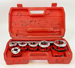 RATCHETING PIPE THREADER TOOL KIT &ndash; NPT type 62 W/ HANDLE, FIVE DIES, HARD CASE