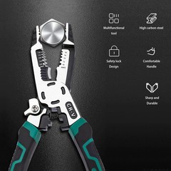 Multifunctional 10-in-1 Wire Stripper Tool, CR-V Cable Cutters & Pliers in Green