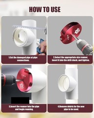 9PCS PVC Pipe Reamer Kit Socket Saver Fitting Removal Tool 1/2-4in