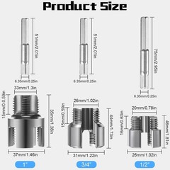 Precision Pipe Thread Cutting Tools Set &ndash; 3 Sizes for Easy Repairs and Upgrades