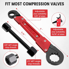 6 Pcs Plumbing Tools Kit with Angle Stop Wrench & 1/2-Inch Compression Sleeve