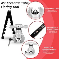 Tubing Flaring Tool Kit, 7 Dies 3/16-3/4 Inch 45 Degree Eccentric Flaring Too&hellip;