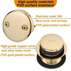 (1 Pack) Yariwiz 1-1/2&Prime; Golden Bathtub Tub Drain Kit Bath Waste Overflow Drai&hellip;