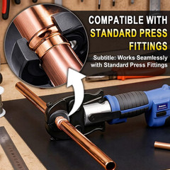 18V Cordless Pipe Press Tool Kit, Electric Hydraulic Press Tool with 1/2&Prime;, 3/4&Prime;,
