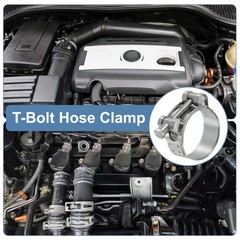 2 Pcs 44-47mm T-Bolt Hose Clamp Intercooler Pipe Clip for 1.73&Prime;-1.85&Prime; Pipe
